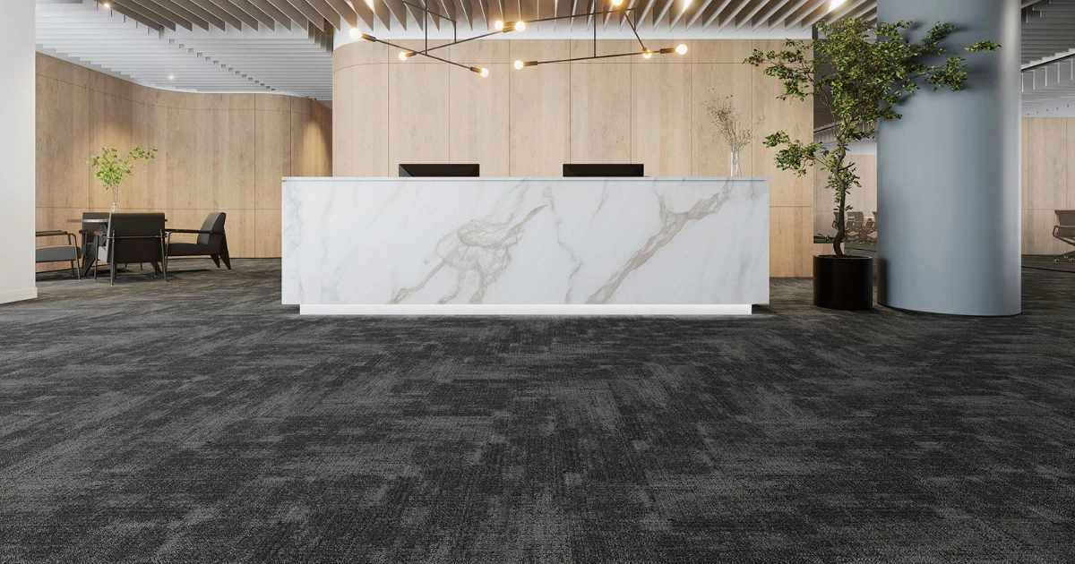 Briny SS01 Seven Seas Briny SS01 light coastal grey multi-level textured loop pile plank carpet tile